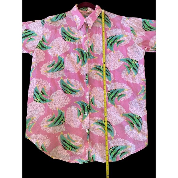 Vintage Tropical Coverup Long sleeve Button Down Shirt-One Size - Picture 5 of 6